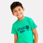 Cotton Mint Green Printed T-shirt for Boy