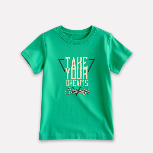 Cotton Mint Green Printed T-shirt for Boy