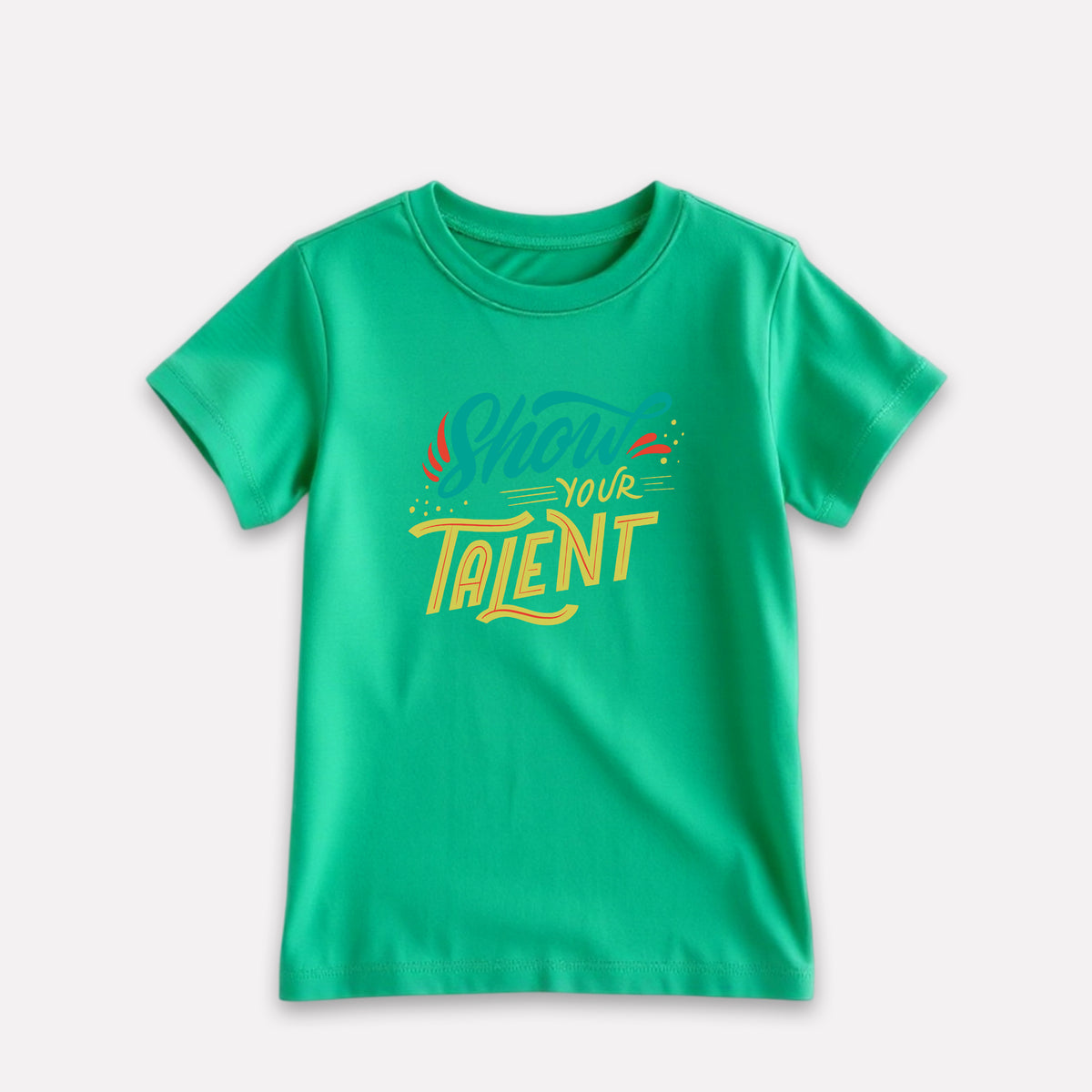 Cotton Mint Green Printed T-shirt for Boy
