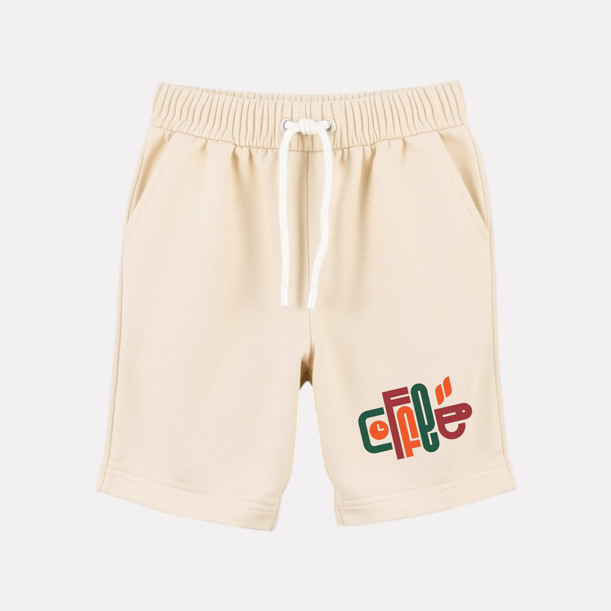 Girl Cotton Regular Fit Casual Shorts (Beige Color)