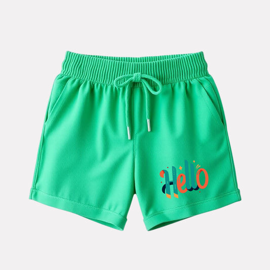Girl Cotton Regular Fit Casual Shorts (Green Color)