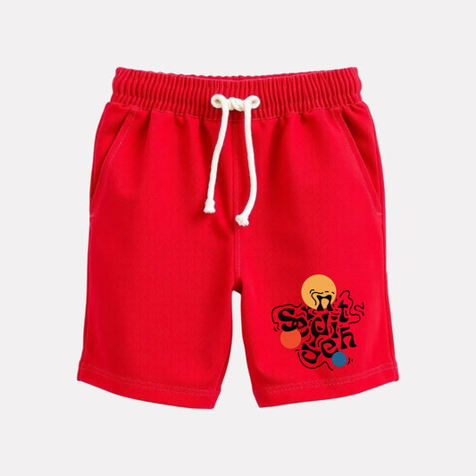 Cotton Regular Fit Casual Shorts (Red Color)