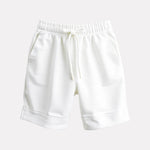 Royal Blue Tee & White Melange Shorts for Boys