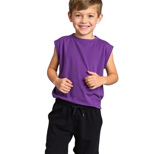 Cool & Comfy: Boys' Sleeveless T-shirt & Shorts Set