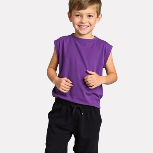 Boys' Sleeveless T-shirt & Shorts Set