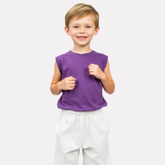 Boys' Sleeveless T-shirt & Shorts Set