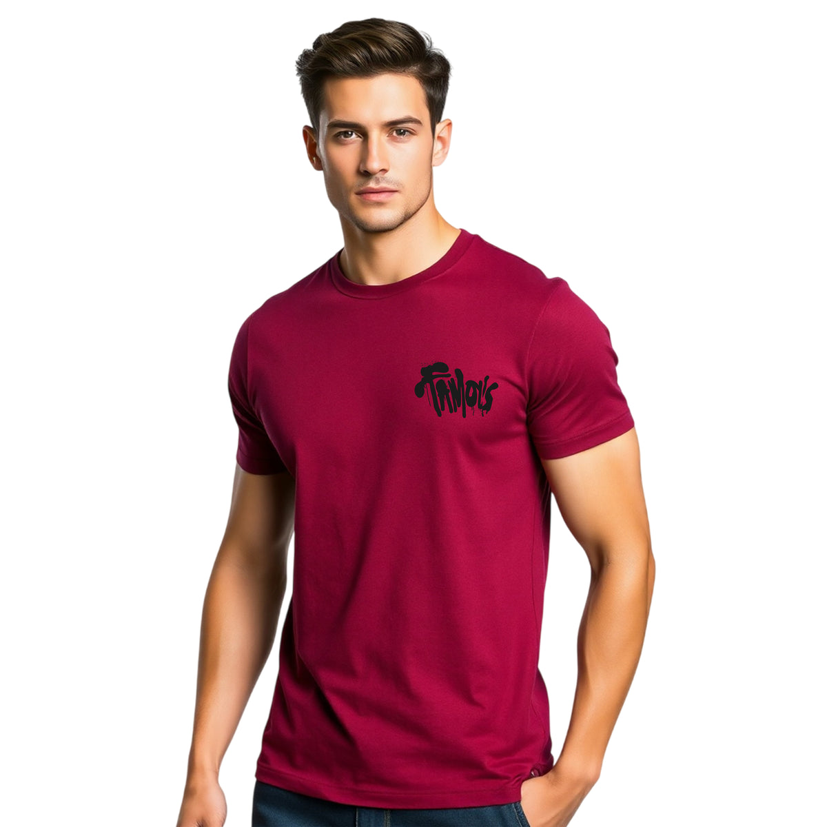 Men's 3-Pack Printed Round Neck Cotton T-Shirts