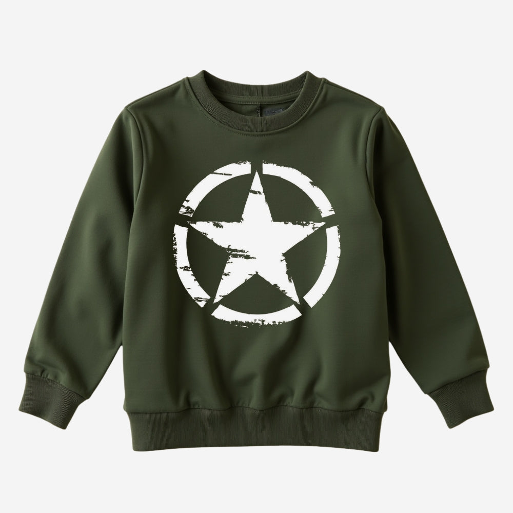 Everyday Sweatshirt Outfit (Military Green & Beige)