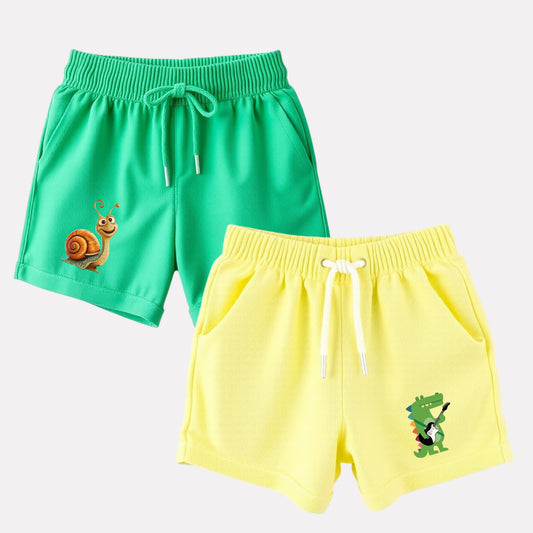Girl Regular Fit Cotton Shorts - Pack of 2