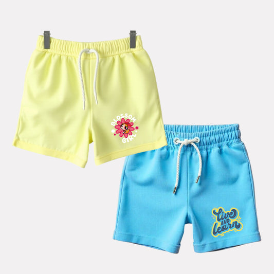 Girl Regular Fit Cotton Shorts - Pack of 2