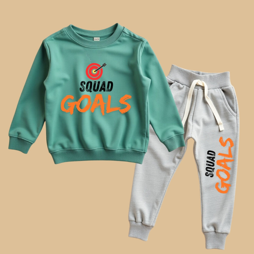 Stylish Sweatshirt Pant Mint Green & Grey Melange