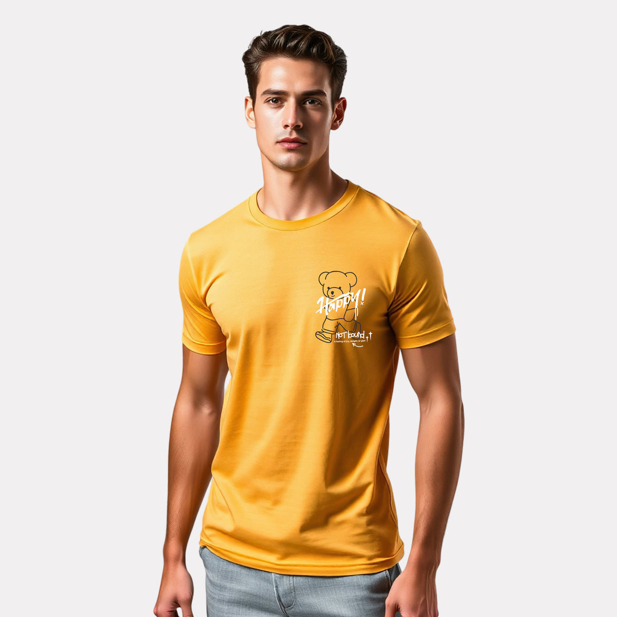 Men's 3-Pack Printed Round Neck Cotton T-Shirts