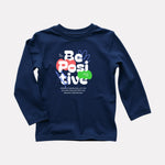 Minimalist Boys Cotton Full Sleeve T-Shirt - Navy