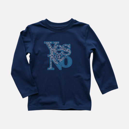 Minimalist Boys Cotton Full Sleeve T-Shirt - Navy