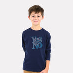 Minimalist Boys Cotton Full Sleeve T-Shirt - Navy
