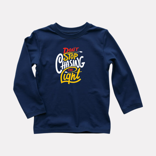 Minimalist Boys Cotton Full Sleeve T-Shirt - Navy