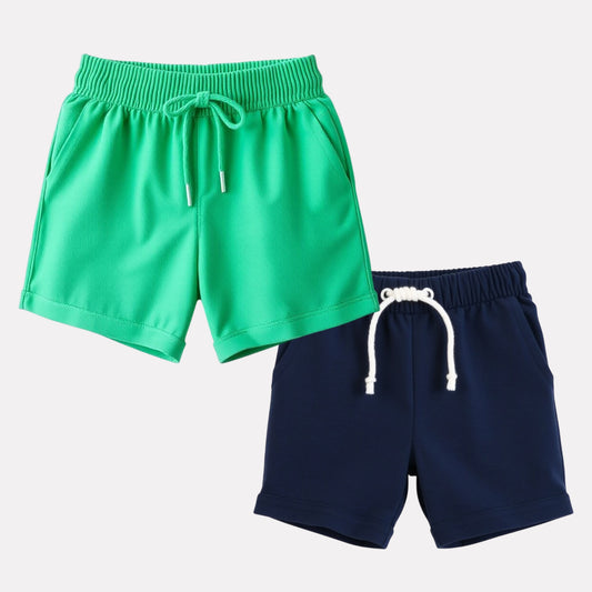 Boy Pack Of 2 Plain Pure Cotton Shorts