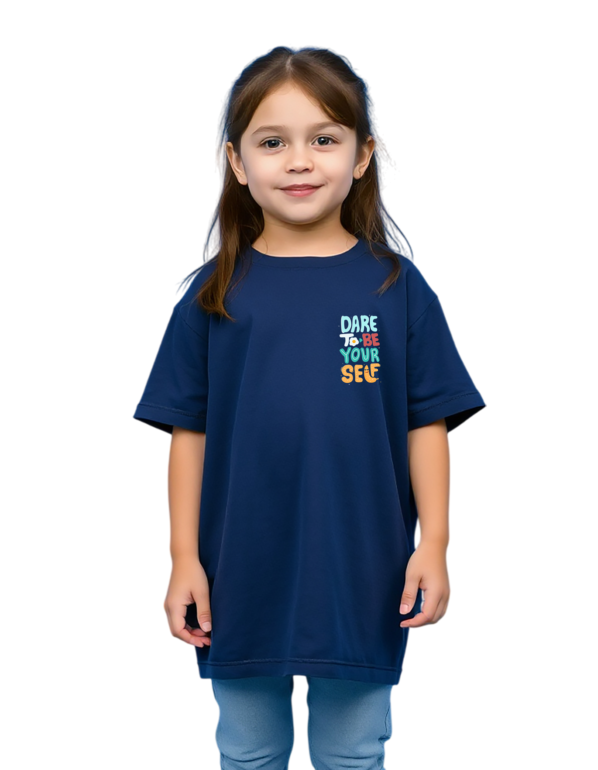 Girls Printed Extended Sleeves Oversized T-shirt