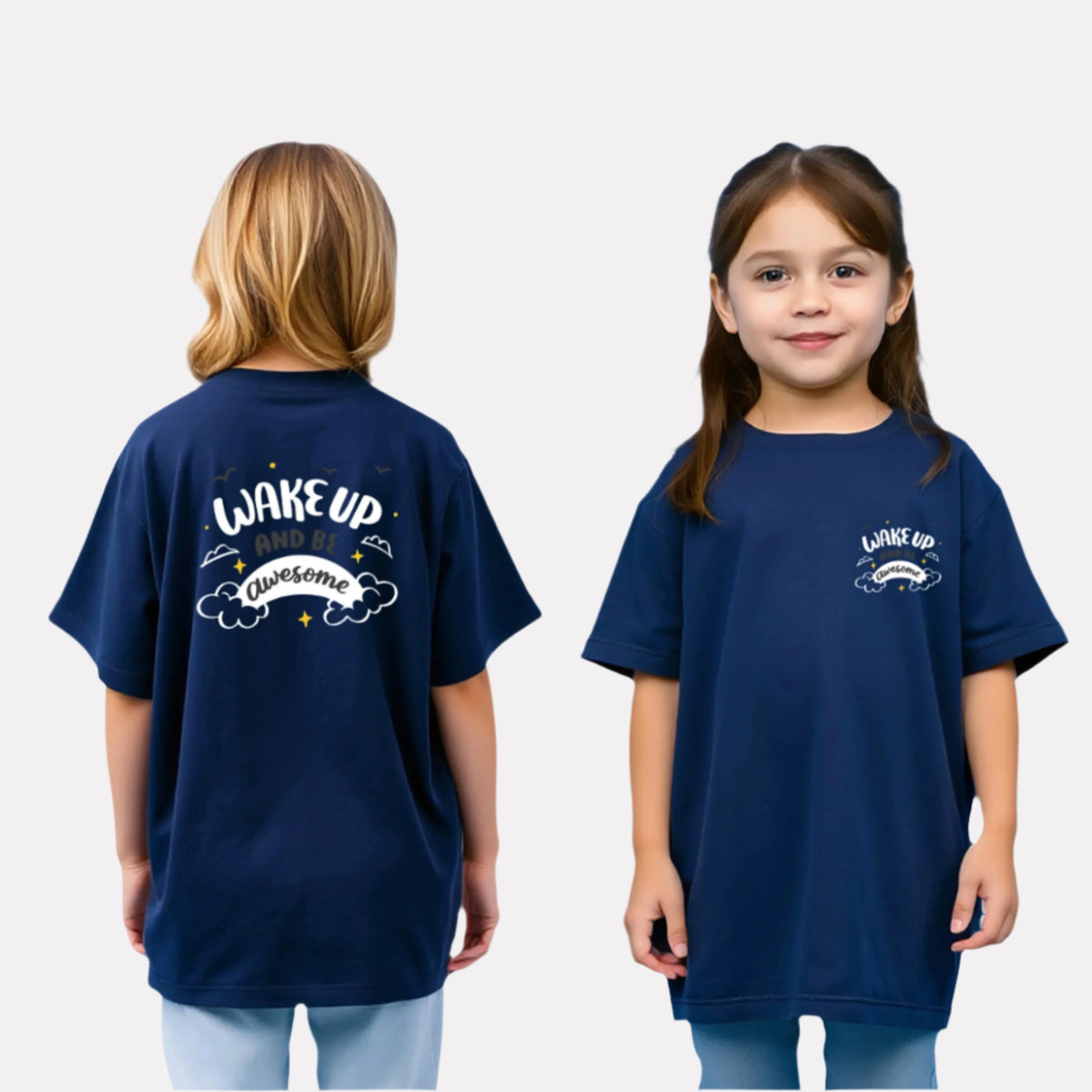 Girls Printed Extended Sleeves Oversized T-shirt