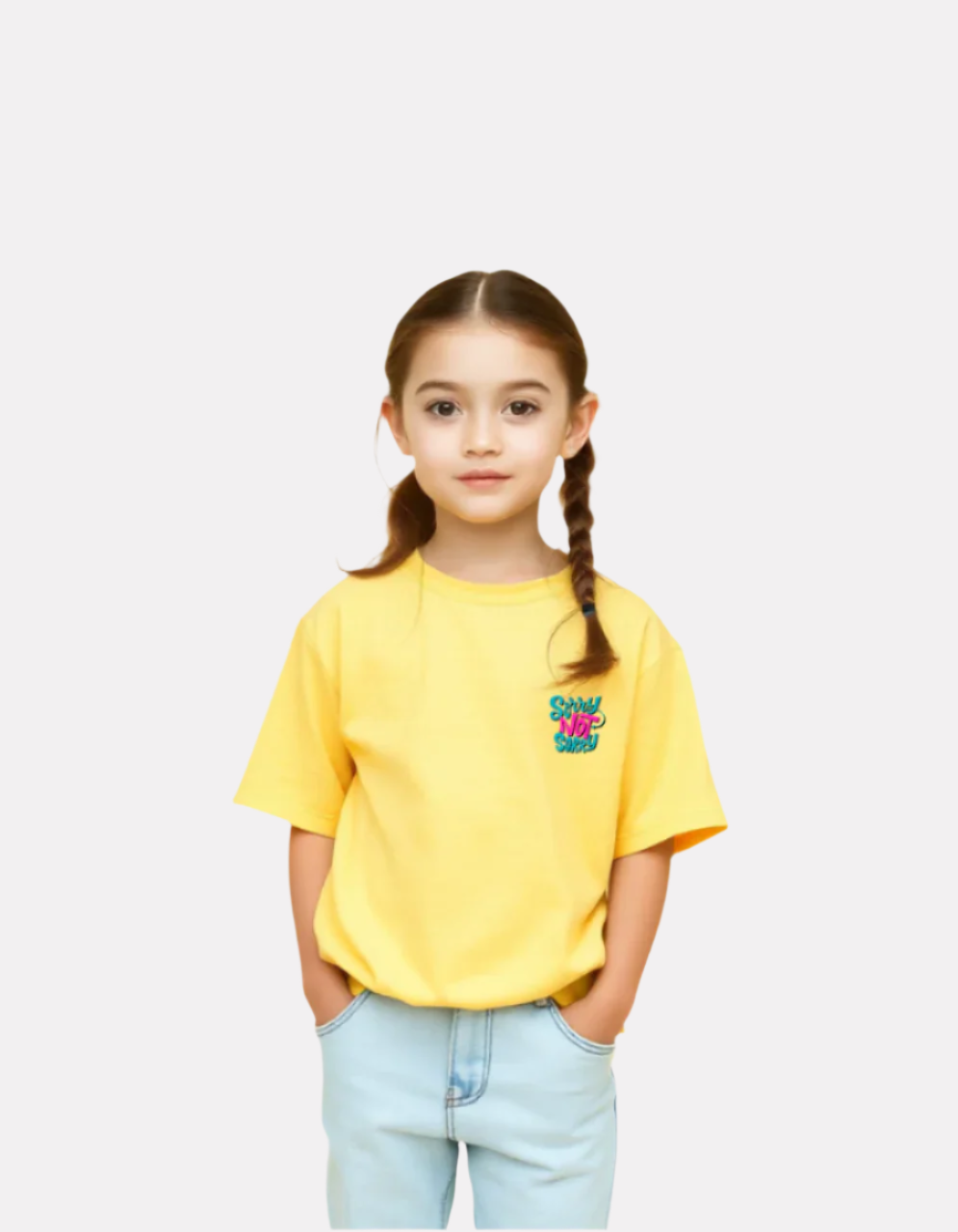 Girls Printed Extended Sleeves Oversized T-shirt