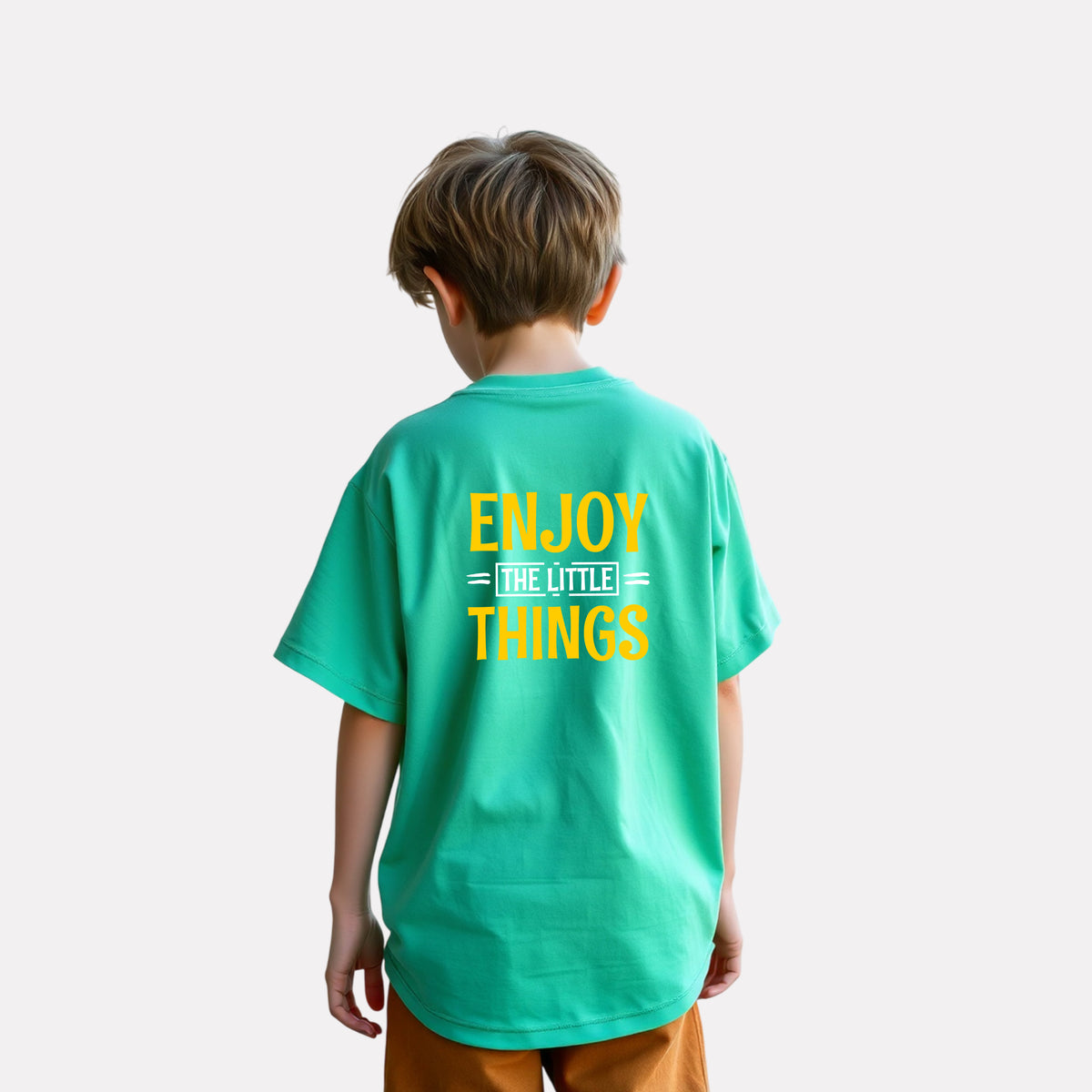 Boys' Oversized T-Shirt – Green with Stylish Print