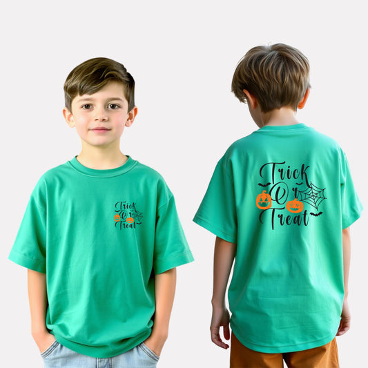 Boys' Oversized T-Shirt – Green with Stylish Print