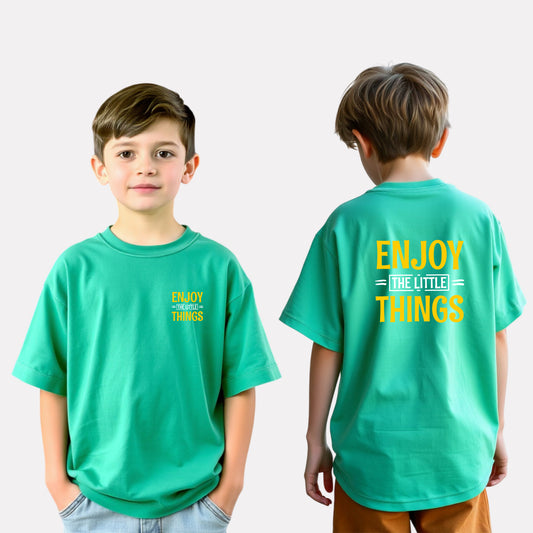 Boys' Oversized T-Shirt – Green with Stylish Print