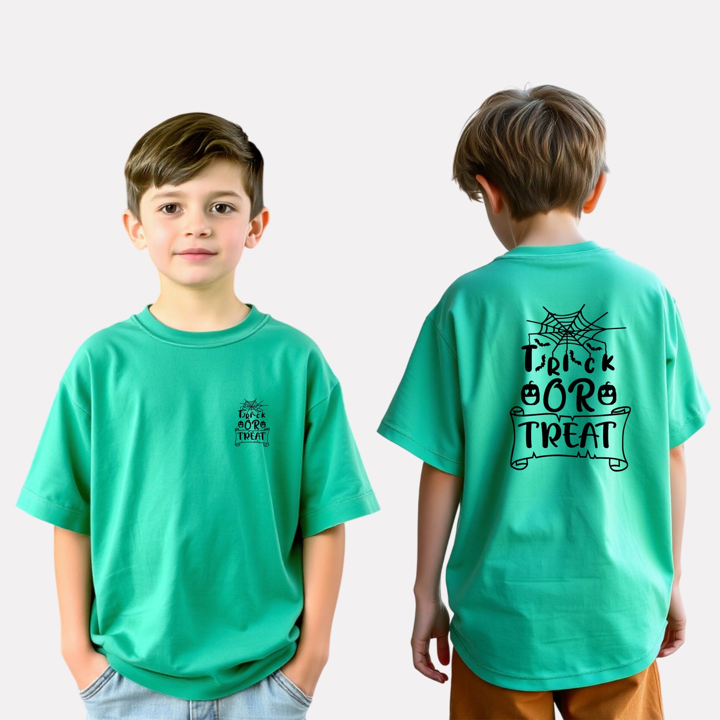 Trendy Boys' Oversized T-Shirt – Green with Stylish Print