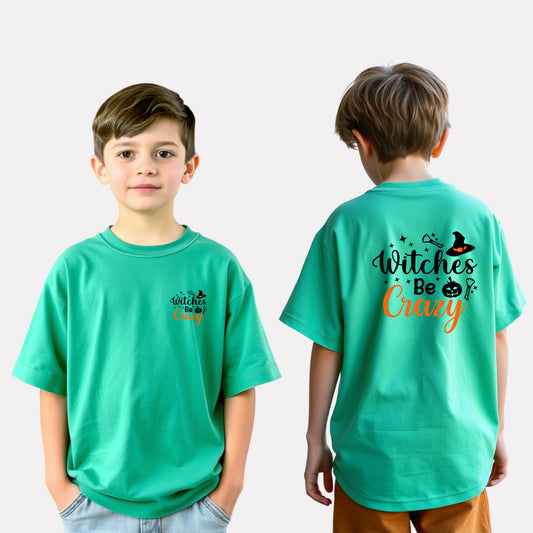 Boys' Oversized T-Shirt – Green with Stylish Print