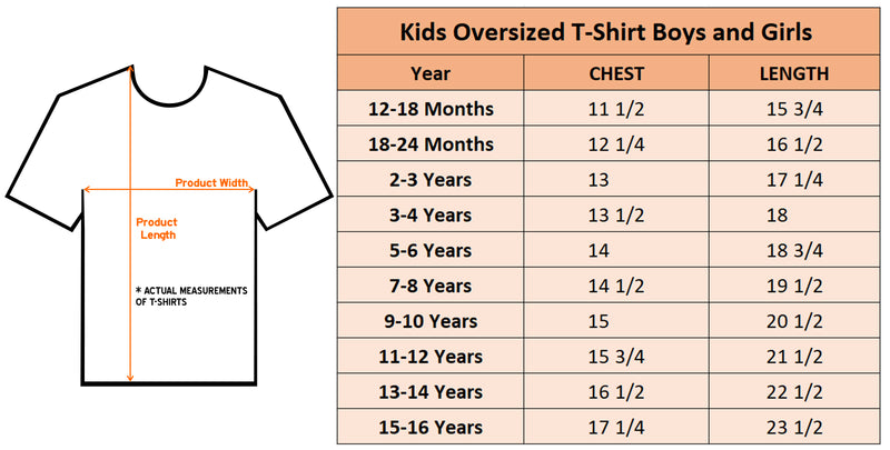 Size Chart for Oversized for Maximum Chill