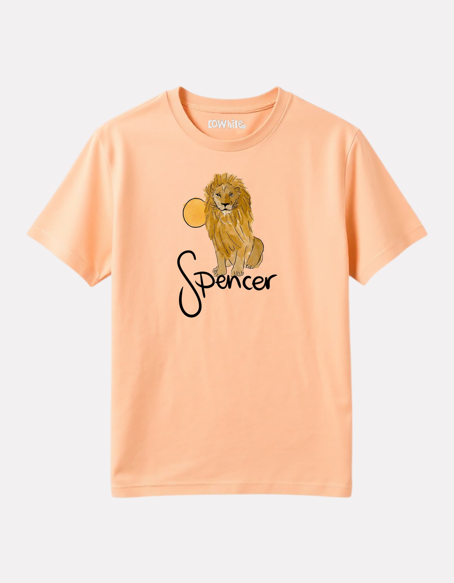 Junior Boy Printed Round Neck Cotton T-Shirt(Peach Color)
