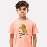 Junior Boy Printed Cotton T-Shirt(Peach Color)