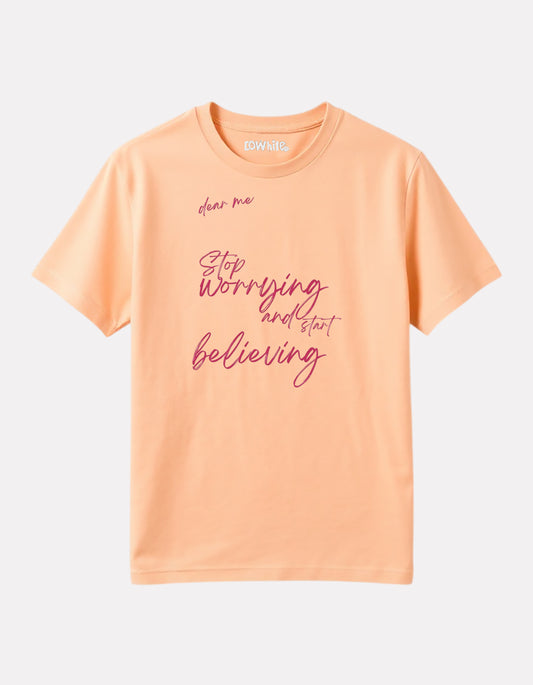 Junior Boy Printed Cotton T-Shirt(Peach Color)
