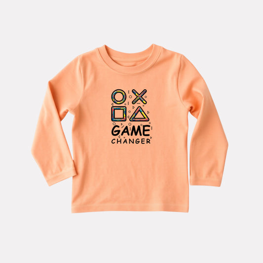Full Sleeve Printed T-Shirt for Boys – Peach