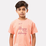 Junior Boy Printed Cotton T-Shirt(Peach Color)