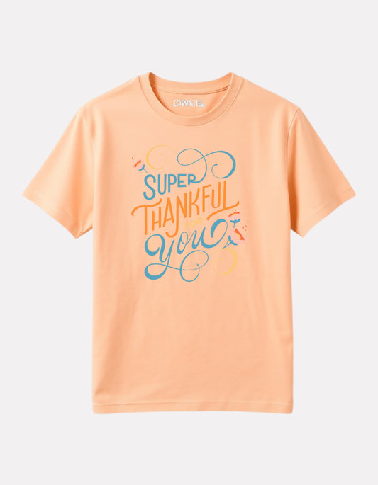 Junior Boy Printed Cotton T-Shirt(Peach Color)