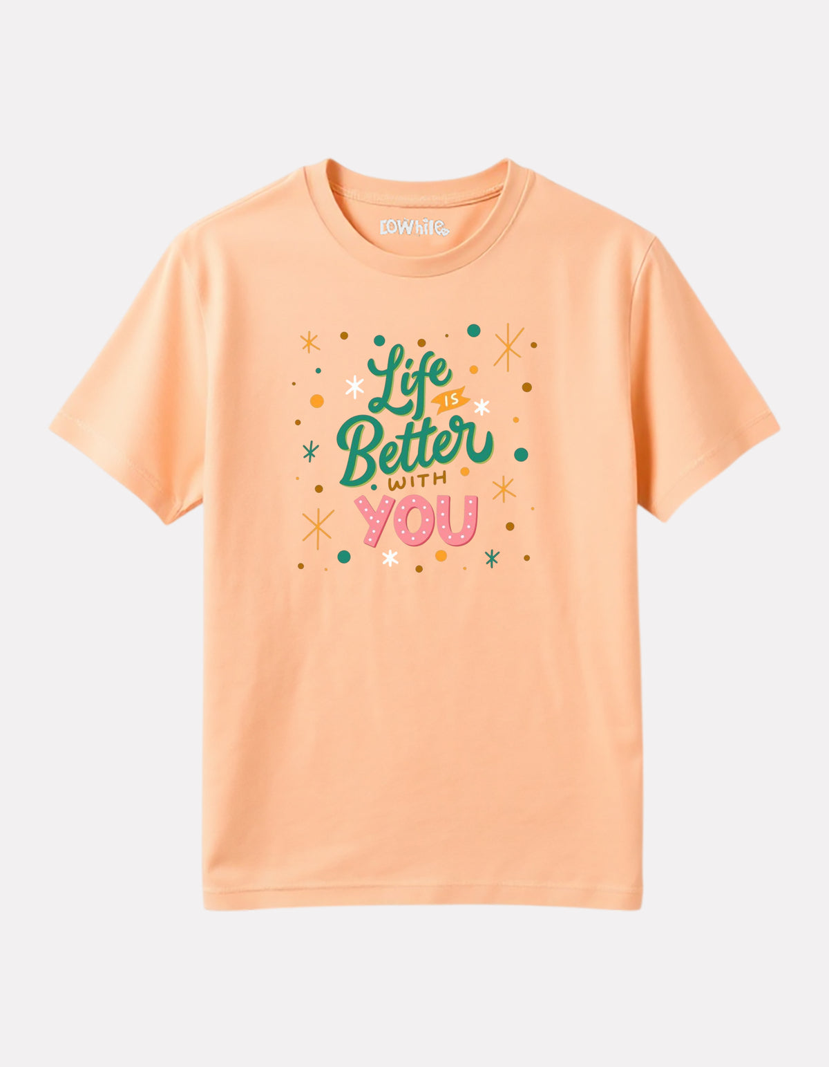 Junior Boy Printed Cotton T-Shirt(Peach Color)