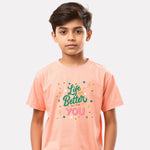 Junior Boy Printed Cotton T-Shirt(Peach Color)
