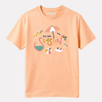 Junior Boy Printed Cotton T-Shirt(Peach Color)
