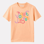Junior Boy Printed Cotton T-Shirt(Peach Color)