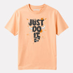 Junior Boy Printed Cotton T-Shirt(Peach Color)