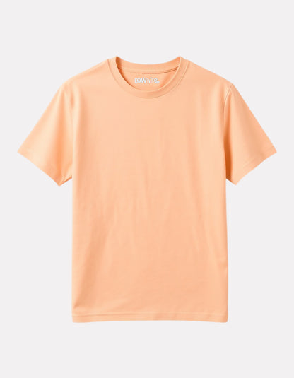 Junior Girl Plain Peach Color Cotton T-Shirt