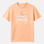Printed Regular Fit Peach color Cotton T-Shirt