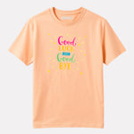 Girl Printed Regular Fit Peach Cotton T-Shirt