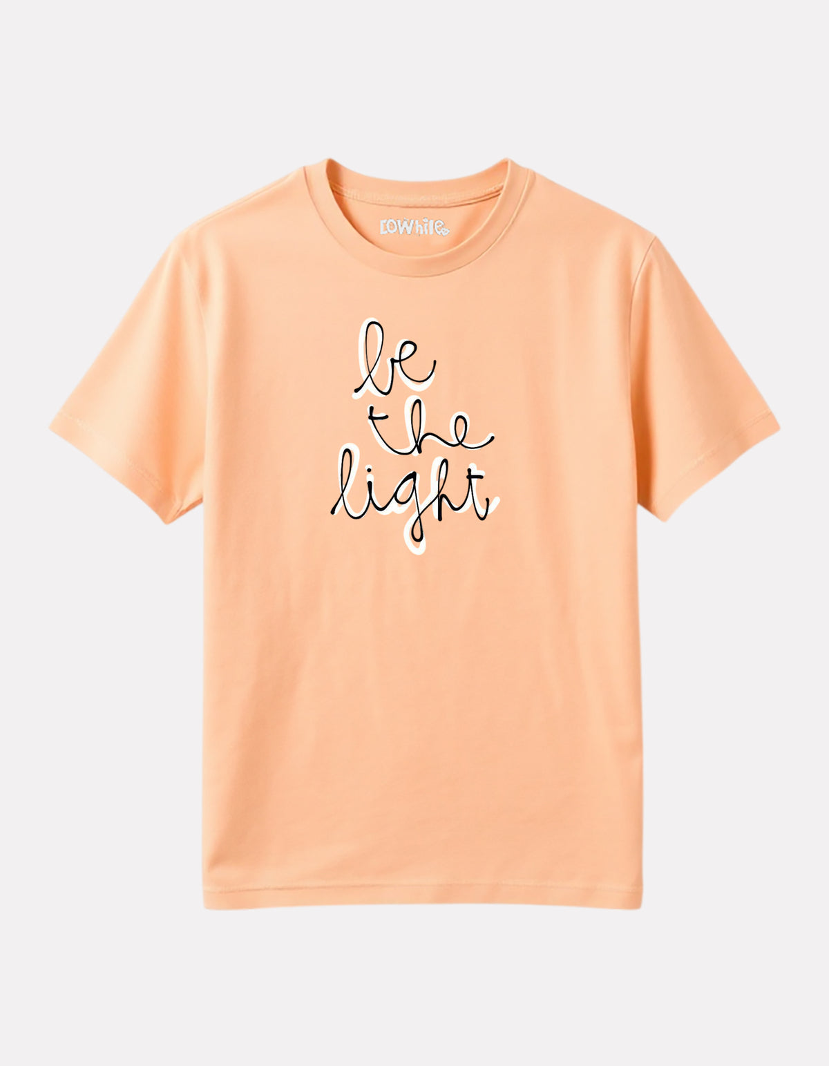 Girl Printed Regular Fit Peach Cotton T-Shirt