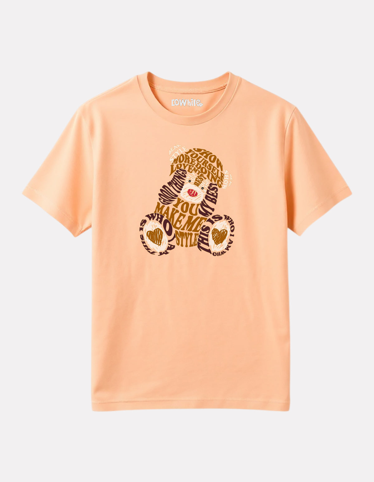 Girl Printed Regular Fit Peach  Cotton T-Shirt