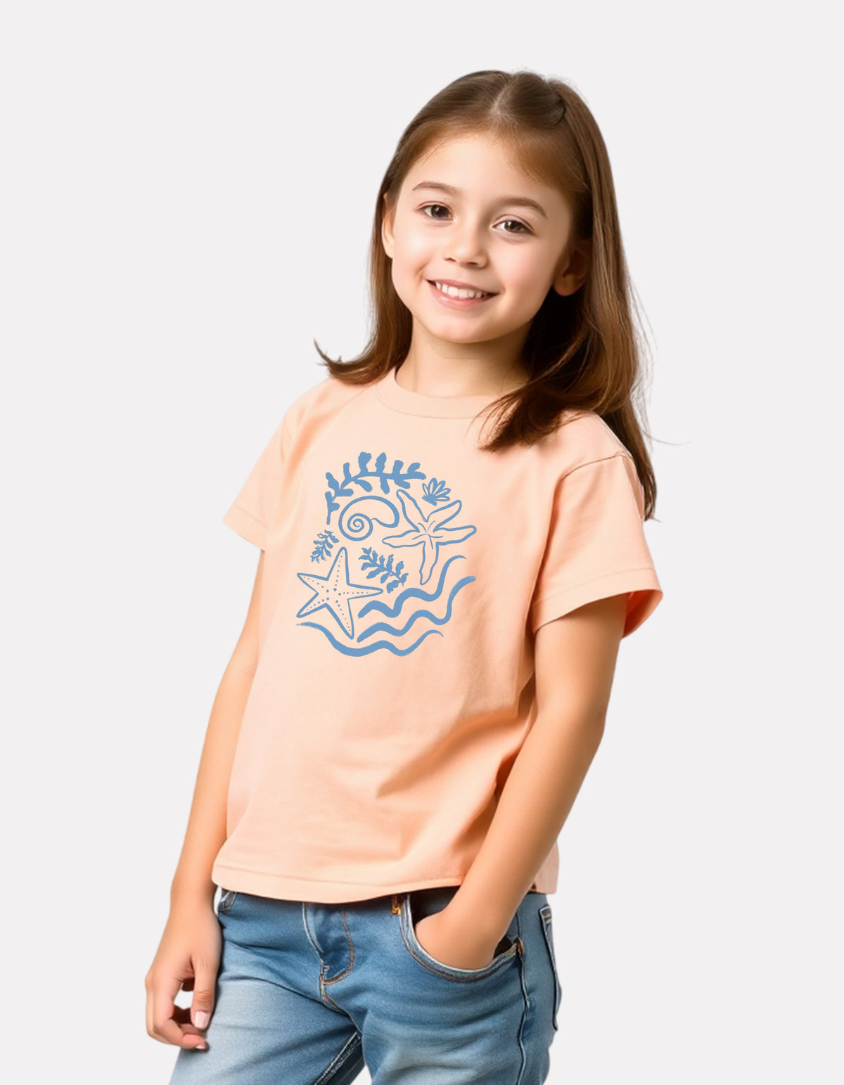 Regular Fit Peach color Cotton T-Shirt