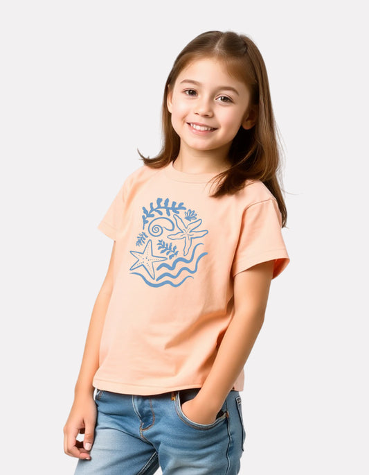 Regular Fit Peach color Cotton T-Shirt