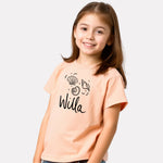 Printed Regular Fit Peach color Cotton T-Shirt