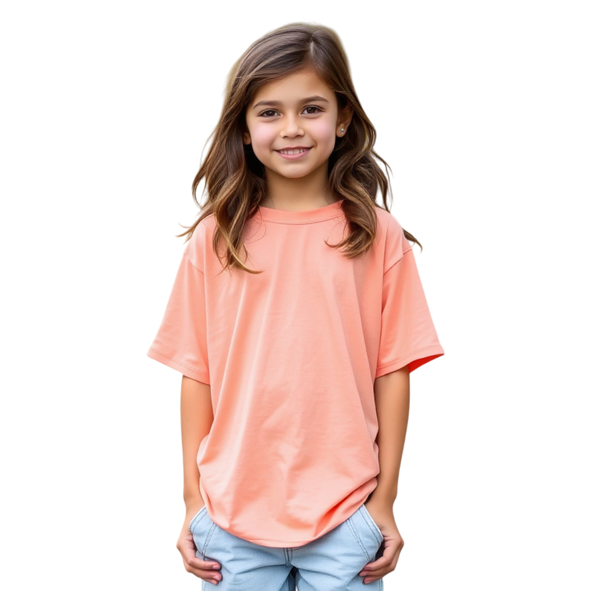 Peach Oversized T-Shirt with Extended Sleeves